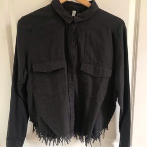 H&M long sleeve button up frayed